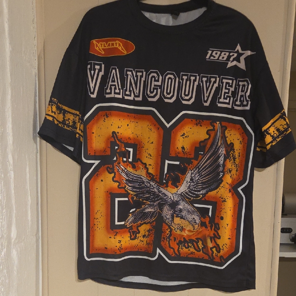 ROMWE Vancouver Graphic  Jersey - Black and Orange